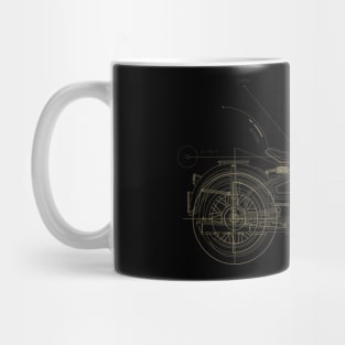 Vintage Indian Motorcycle Blueprint Mug